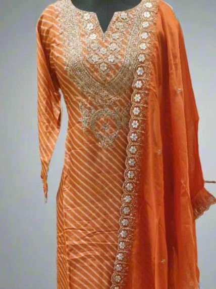 Fancy Suit with Rich Quality Zari work, cut work dupatta