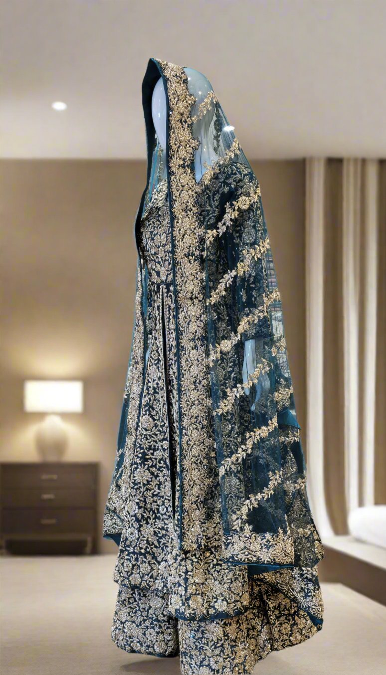 Long Koti with Sharara/Lahenga Zardoozi Hand Work